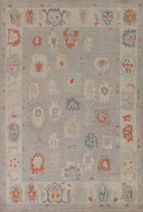 Vegetable Dye Oushak Turkish Area Rug 9x11