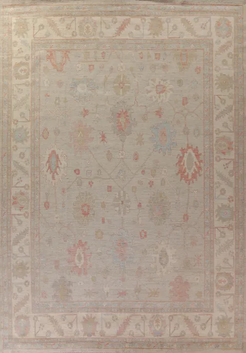 Vegetable Dye Oushak Oriental Large Rug 12x15