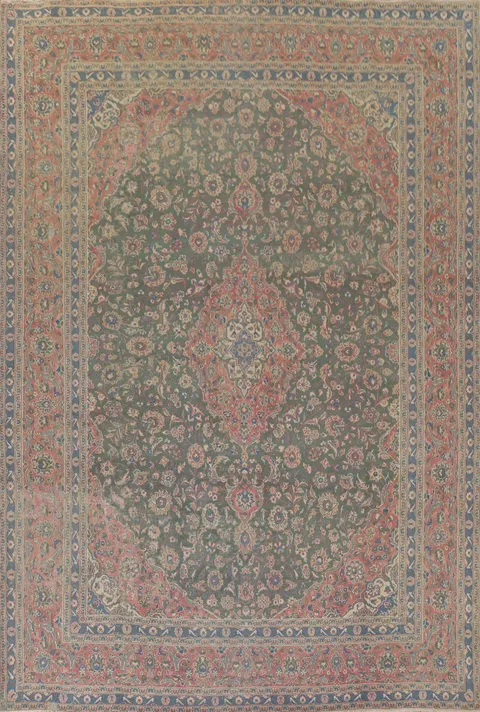Traditional Kashan Persian Area Rug 9x13