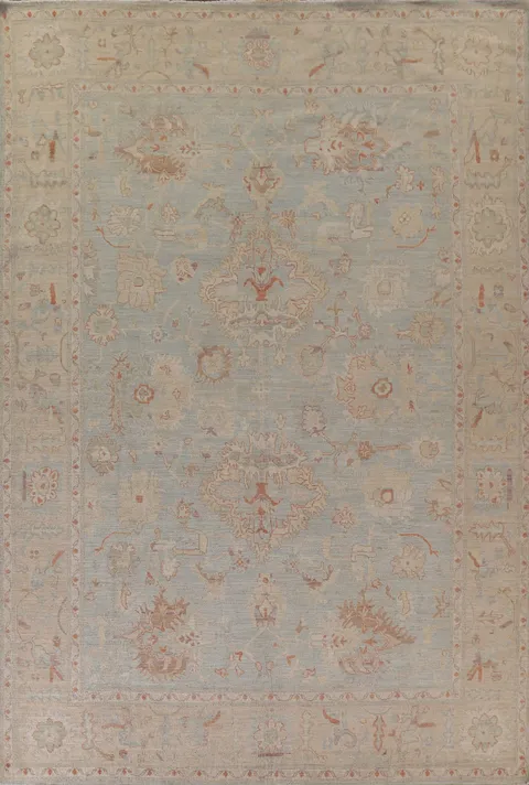 Vegetable Dye Oushak Turkish Area Rug 9x12