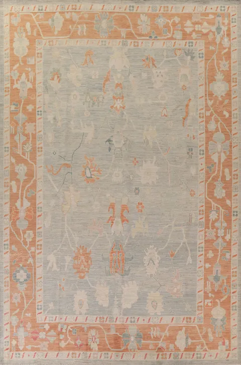 Vegetable Dye Oushak Turkish Area Rug 10x14