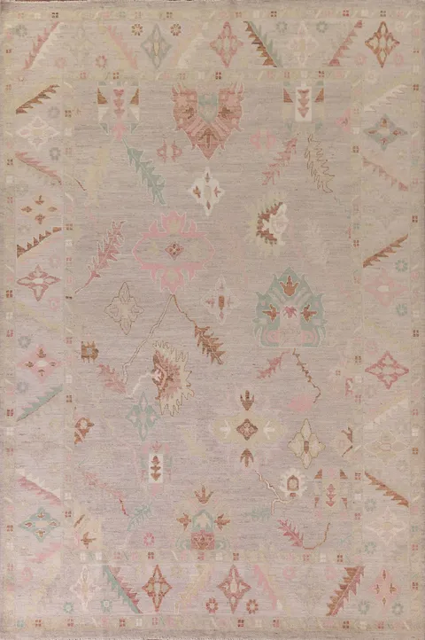 Vegetable Dye Oushak Turkish Area Rug 9x12