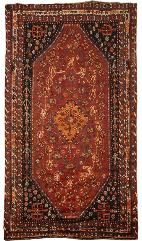 Vegetable Dye Qashqai Persian Area Rug 6x9