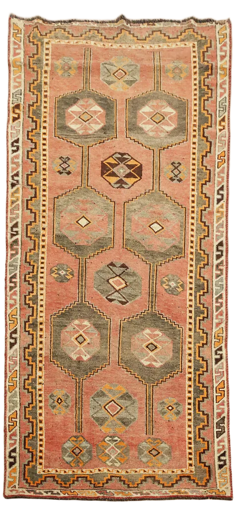Geometric Wool Lori Persian Runner Rug 4x9