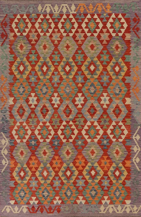 Colorful Kilim Oriental Area Rug 7x9