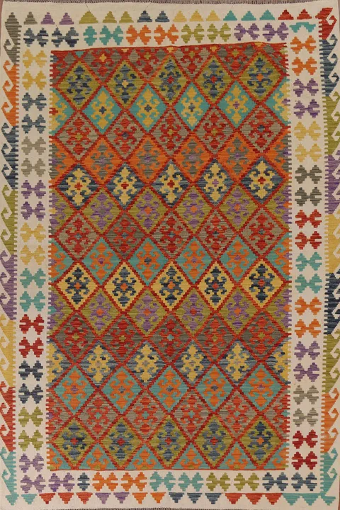 Reversible Wool Kilim Oriental Area Rug 7x10