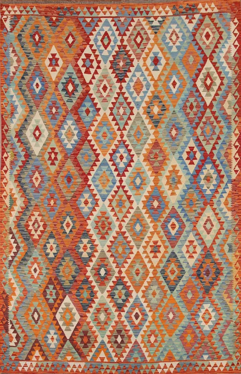 Reversible Wool Kilim Oriental Area Rug 8x11