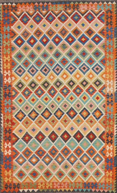 Reversible Wool Kilim Oriental Area Rug 7x10