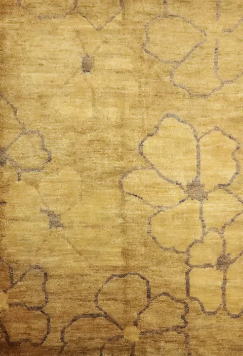 Floral Gold Oriental Area Rug 7x10