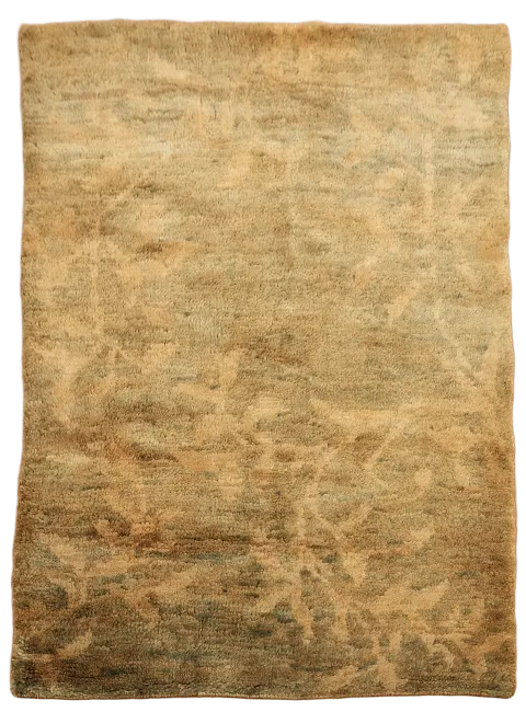 Soft Brown Textured Botanical Rug 5x7 ft