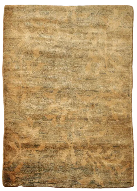 Subtle Patterned Rug in Golden Hues for Modern Interiors 5x7 ft