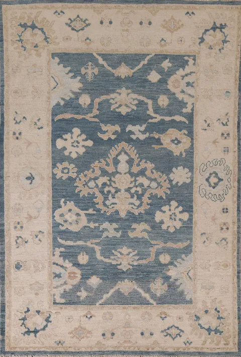 Vegetable Dye Oushak Turkish Area Rug 4x7