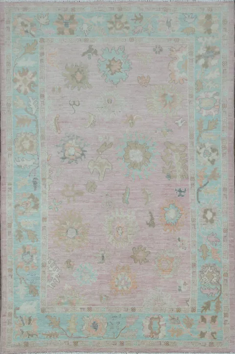 Wool Oushak Vegetable Dye Area Rug 5x8