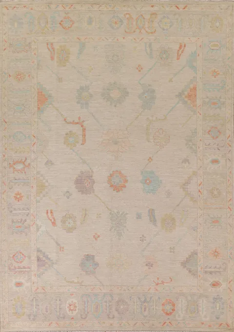 Vegetable Dye Oushak Turkish Area Rug 8x10