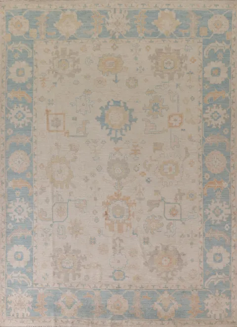 Vegetable Dye Oushak Turkish Area Rug 6x10