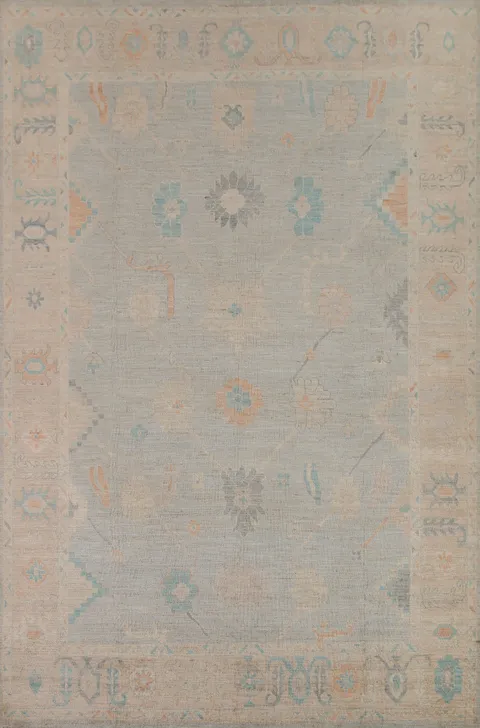 Vegetable Dye Oushak Area Rug 9x12