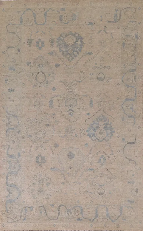 Vegetable Dye Oushak Turkish Area Rug 6x9
