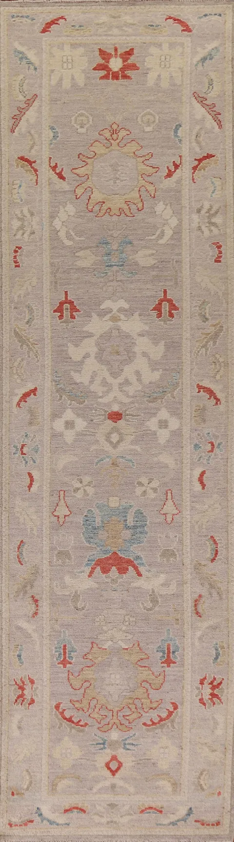 Vegetable Dye Oushak Turkish Runner Rug 3x12