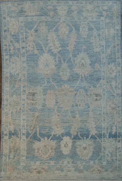 Vegetable Dye Oushak Turkish Area Rug 4x6