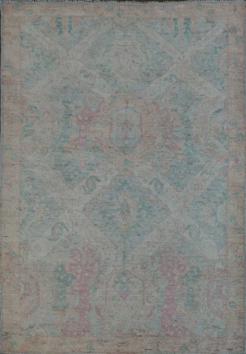 Oushak Vegetable Dye Area Rug 4x6