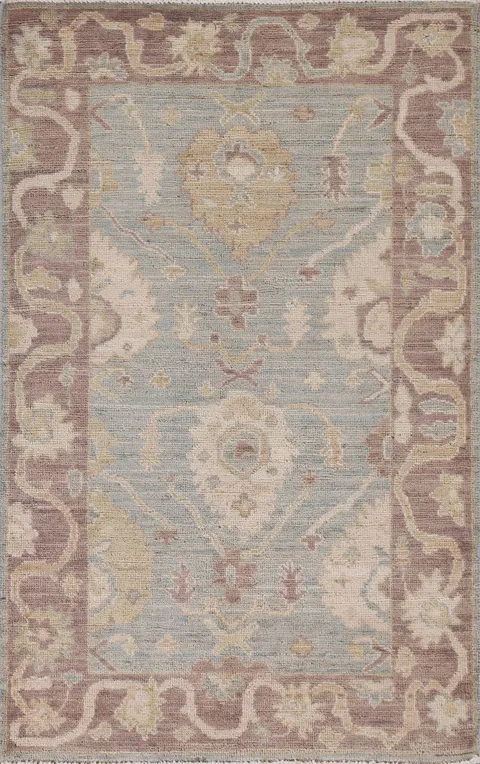 Vegetable Dye Oushak Turkish Area Rug 3x5