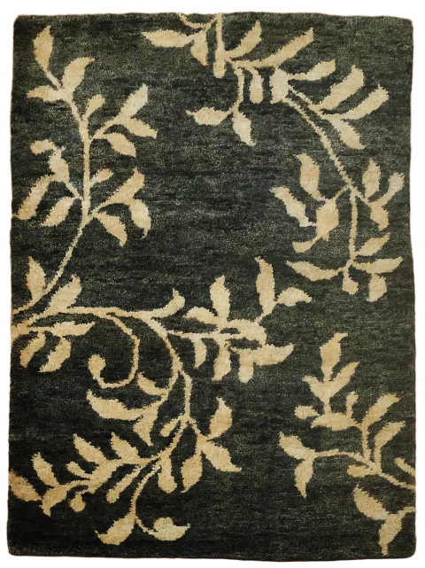 Black Abstract Oriental Area Rug 6x8