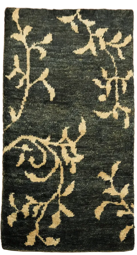 Black Moroccan Oriental Area Rug 3x5