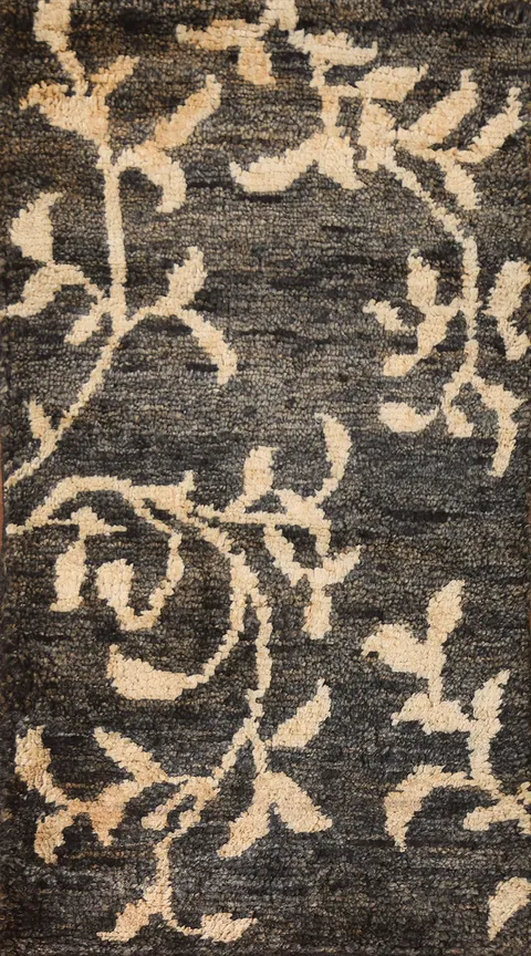 Hand-Knotted Black Oriental Area Rug 3x5