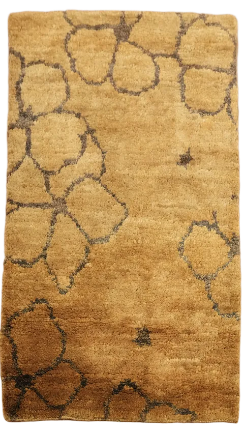 Gold Flora Abstract Oriental Rug 3x5