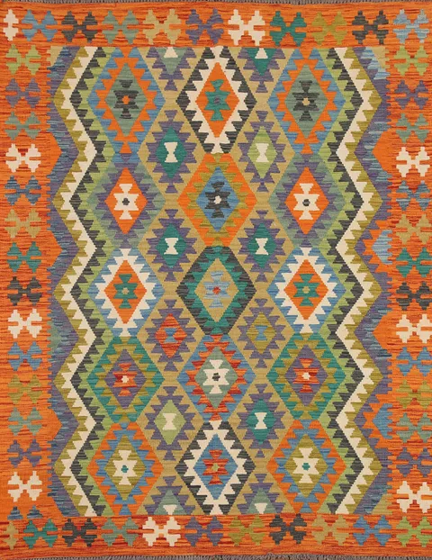 Geometric Kilim Oriental Area Rug 5x6