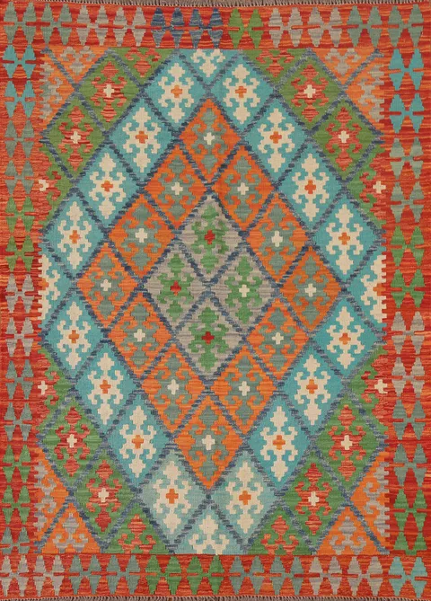 Geometric Kilim Oriental Area Rug 5x6