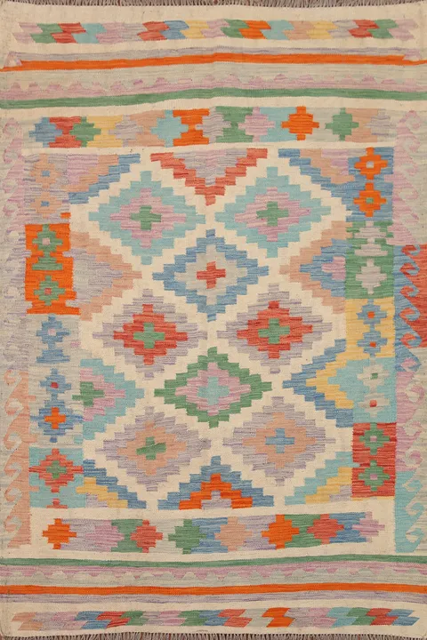 Reversible Wool Kilim Oriental Area Rug 5x6