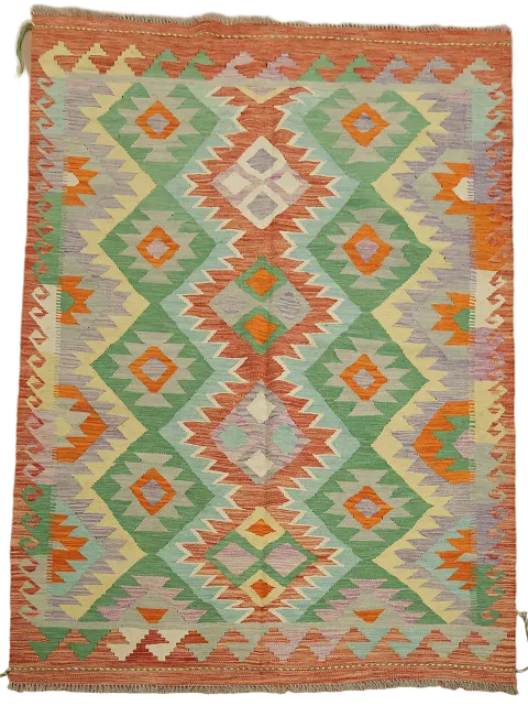 Reversible Wool Kilim Oriental Area Rug 5x7