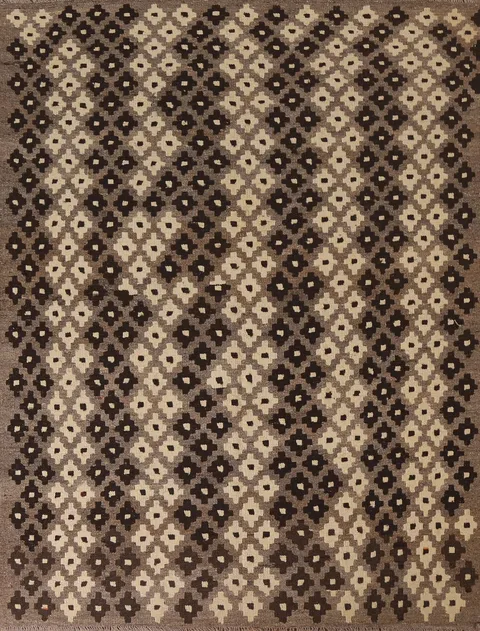 Brown Geometric Kilim Oriental Area Rug 5x6