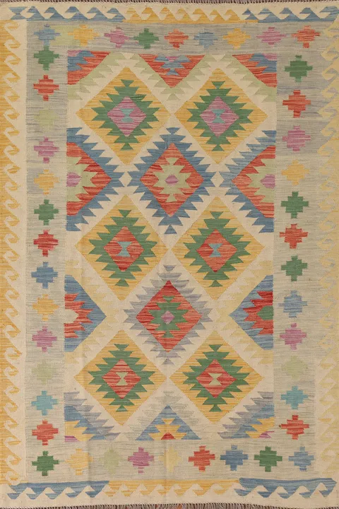 Kilim Reversible Wool Area Rug 5x7