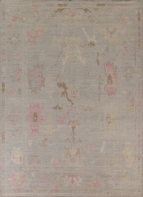 Muted Oushak Vegetable Dye Area Rug 8x10