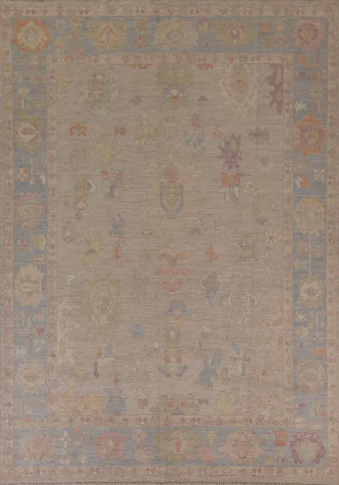 Vegetable Dye Oushak Turkish  Area Rug 8x10