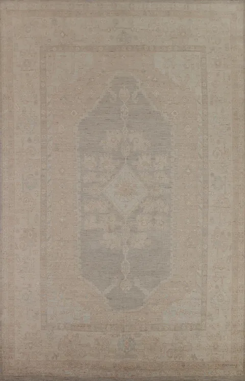 Muted Oushak Vegetable Dye Area Rug 9x12