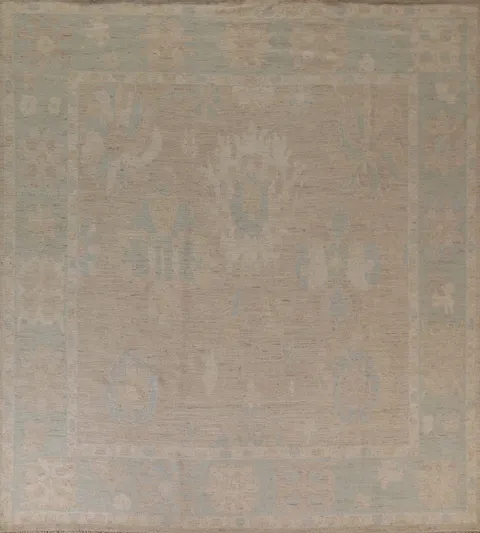 Square Vegetable Dye Oushak Area Rug 10x10