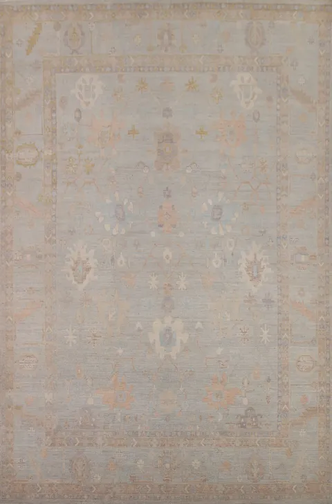 Oushak Vegetable Dye Area Rug 9x12