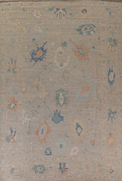Vegetable Dye Oushak Turkish Area Rug 9x12