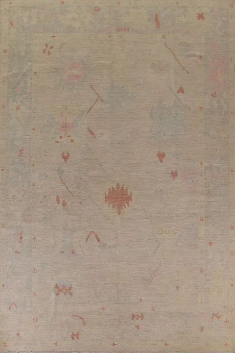 Vegetable Dye Oushak Turkish Area Rug 9x12
