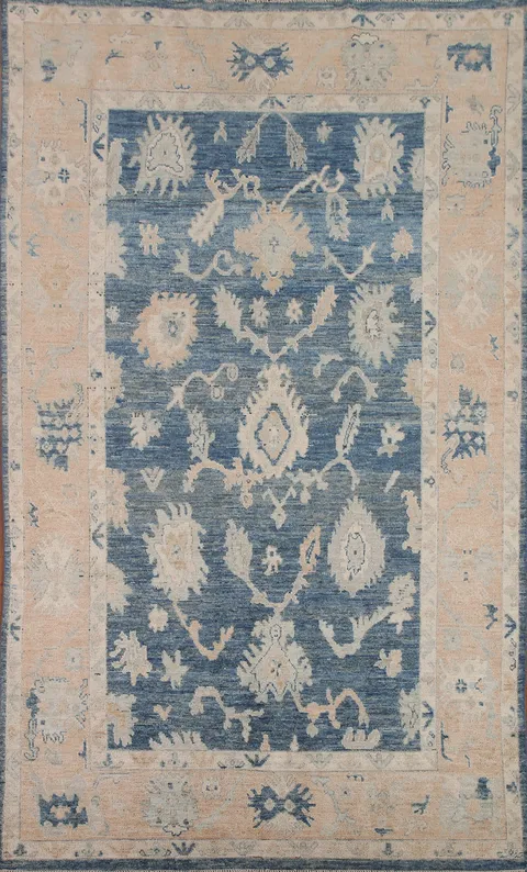 Blue Oushak Vegetable Dye Area Rug 6x9