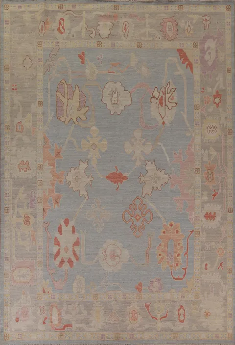 Vegetable Dye Oushak Turkish Area Rug 9x12