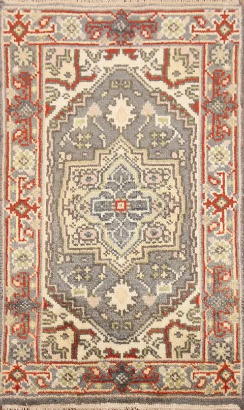 Gray Wool Heriz Serapi Foyer Rug 2x3