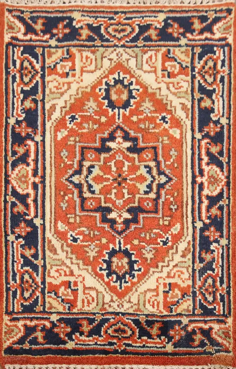 Orange Wool Heriz Serapi Oriental Rug 2x3