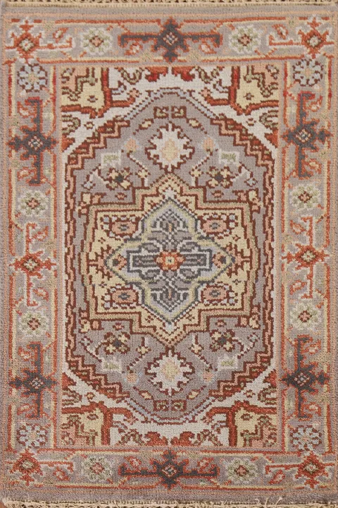 Gray Wool Heriz Serapi Oriental Rug 2x3