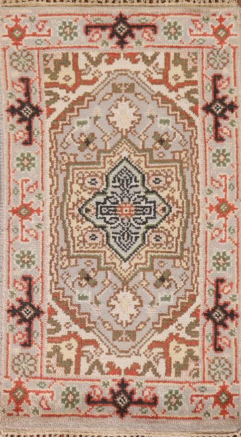 Gray Wool Heriz Serapi Oriental Rug 2x3