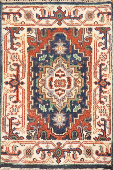 Navy Blue Heriz Serapi Handmade Rug 2x3