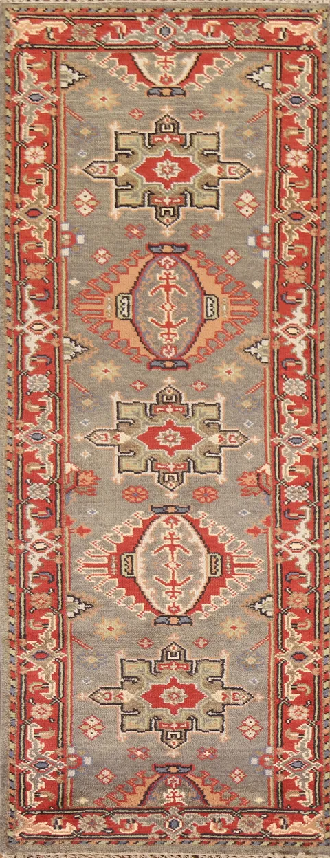 Geometric Heriz Serapi Oriental Runner Rug 3x8